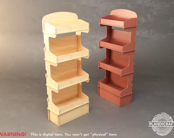 Digital CNC File: HOKK Display Stand Plan | Flatpack Stand for Stores, Exhibitions, bookstore (Customizable)