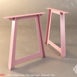 May include: Two pink table legs with a modern, angular design. The legs are made of a solid material and have a flat top surface. The legs are approximately 28 inches tall. The image includes the text "WARNING! This is digital item. You won't get "physical" item."