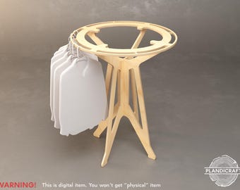 SHROP  Round Clothing Rack CNC Plan: 3-Tier Tumbler Shelf, (Digital Item) (customizable)
