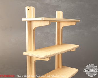 Digital CNC File: SUSU Wall Shelf | Flatpack | Bookshelf | Modern (Customizable)
