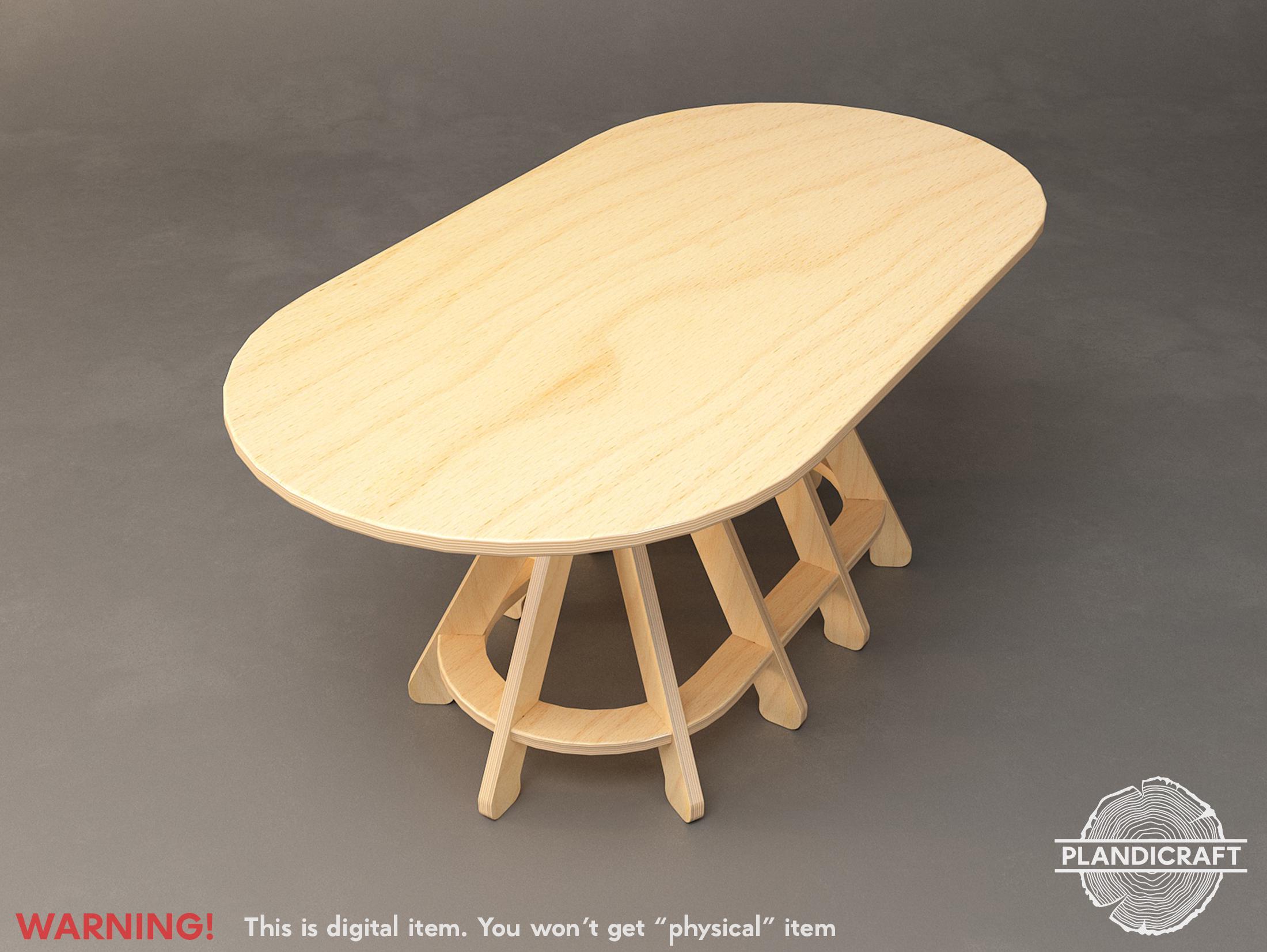 Oid Table Digital CNC File: EGN Coffee Table | Oval | Parametric Design | Plywood ...