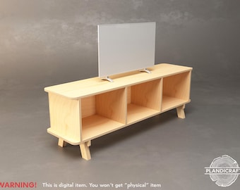 CUBLY TV Unit CNC File:  | Customizable |  Media Console (Digital File, not physical)