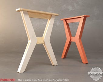 FIRIL Table Legs: Mid-Century Plywood CNC File (Digital item, not physical) (customizable)