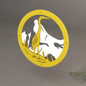 Crane Bird Laser Cut Files: Multilayered Wall Art (Digital Item) (customizable)