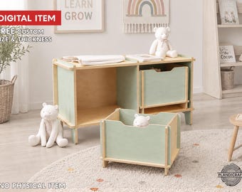 SHOI Kids Sideboard / Storage CNC File: Plywood Design, Montessori inspired (Digital Item) (customizable)