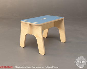 PIYUV Kids Bench CNC File: Plywood Design, Montessori inspired (Digital Item) (customizable)