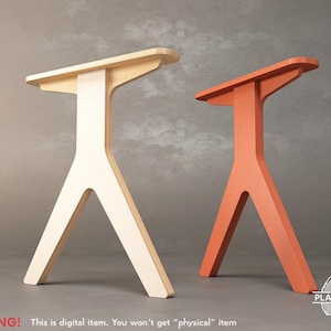 CATAL Table legs | Digital Item | Customizable | Plywood Table Legs | Mid-century | Digital Item | CNC File | Dxf - Dwg - STL File