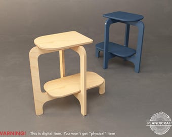 Vintage Ikea ÅNES White Rolling Side Table Designed by Ehlen