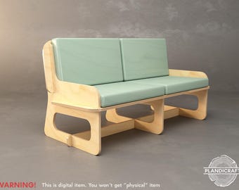 Digital CNC File: CANDY Sofa Frame | Scandinavian Style | Easy Assembly | Flatpack (Customizable)