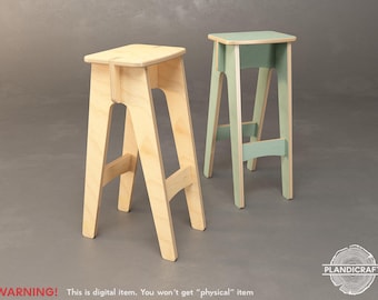 ASGIE Bar Stool CNC File: Plywood Counter Height Stool  (Digital Item)(customizable)
