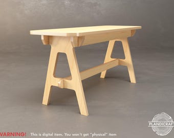 ESTE Mid-Century Bench CNC File: Customizable Piano Stool (Digital File, not physical)