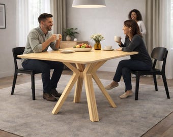 Digital CNC File: ETRIE Dining Table | Minimalist Style | Modern Living Room(Customizable)