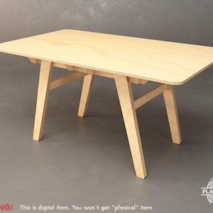May include: A light-colored wooden table with a rectangular top and angled legs. The table has a simple, modern design. The text "WARNING! This is digital item. You won't get "physical" item" is at the bottom.