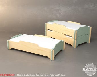 CNC Router Plans: GROWI Stackable Kid Bed, Montessori Design (Digital File)