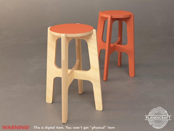 KLAS Stool | Customizable | Decorative | CNC File | Dxf Dwg File | DIY Furniture Plan