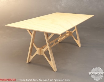 Digital CNC File: GIGIL Dining Table | Modern Style | Plywood Legs (Customizable)