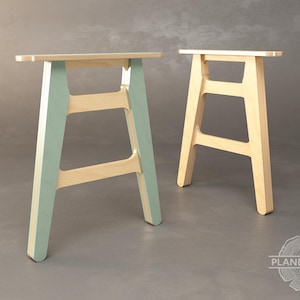 KIBA Table Legs: Mid-Century Plywood CNC File(Digital Item) (customizable)