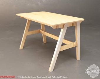 HOPY Desk | Digital Item | Office Table | Customizable  | CNC File | Dxf - Dwg - STL File