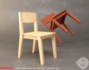 Digital CNC File: SOLI Chair | Living Room Furniture Design |  Customizable | Plywood | Chair Plan