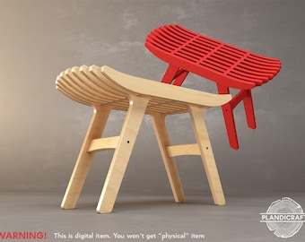 NILU Bench CNC File: Mid-Century Modern Design (Digital Item) (customizable)