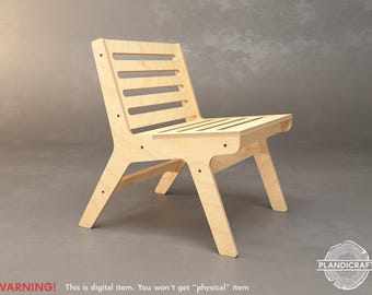 Digital CNC File: HOPE2 Chair | Scandinavian Style | Plywood | Flatpack (Customizable)