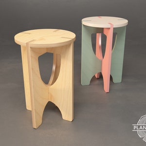 Digital Cnc File: KEMER Stool | Side Table | Plant Stand (Customizable)