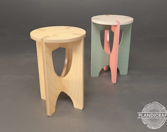 Digital Cnc File: KEMER Stool | Side Table | Plant Stand (Customizable)
