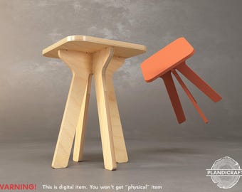 LEYLEK Stool | Customizable | Side Table | Plant Base | CNC File | Dxf Dwg File | DIY Furniture Plan