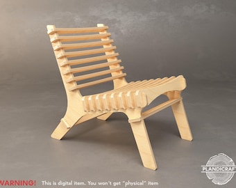 Digital CNC File: ZRIFF Lounge Chair | Scandinavian Style | Plywood | Armchair (Customizable)