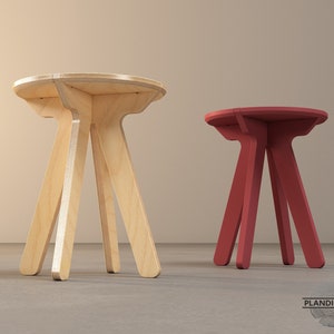 SAKI Stool | Digital File, Not Physical Item | Customizable | Side Table | Plant Base | CNC File | Dxf - Dwg - STL File