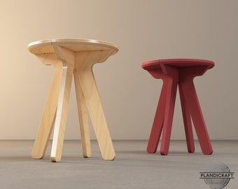 Digital Cnc File: SAKI Stool | Side Table | Plant Base | Plywood (Customizable)