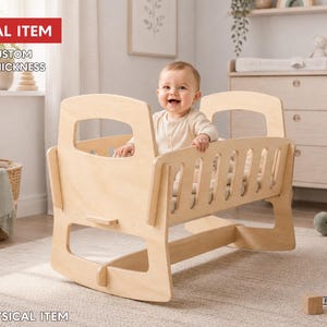 Digital CNC File: BUIBU Rocking Baby Crandle | Montessori Inspired | Flatpack (Customizable)