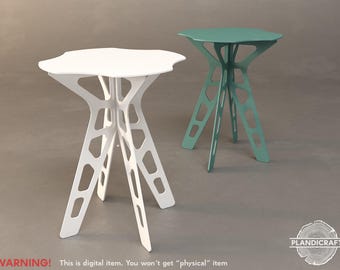 Digital File: YONCAL Metal Sool |  Laser Cut Side Table Plan (Customizable)