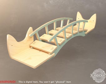 Digital CNC File: BIRBIR Cat Wall Bridge for corner | Plywood Pet Furniture (Customizable)