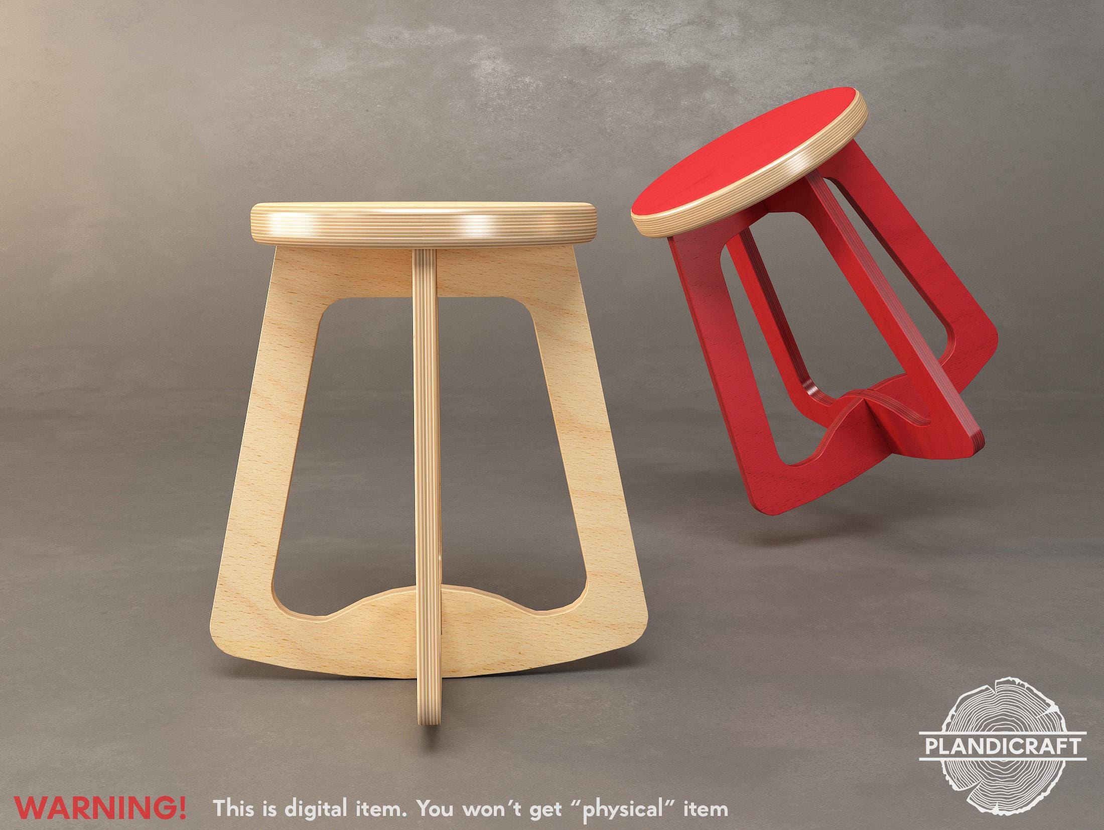 DENGE Stool | Customizable | Decorative | CNC File | Dxf Dwg File