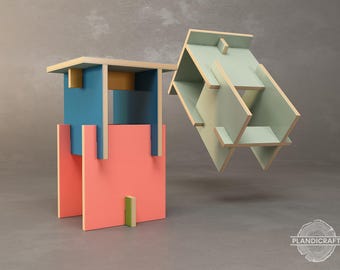 S1-Contemporary Side Table | Digital Item not physical item |  Coffee Table | Customizable | Living Room | CNC File | Dxf - Dwg - STL File