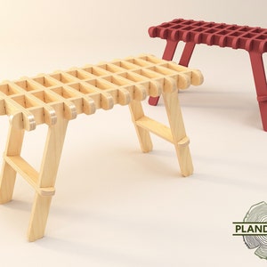 OLEP Bench | Digital Item | Customizable | Entryway | CNC File | Dxf - Dwg - STL File