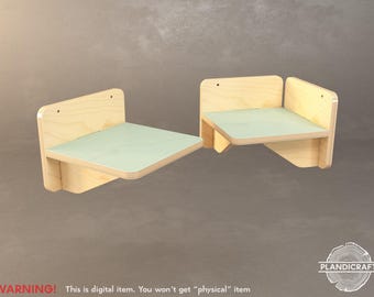 Digital CNC File: SHISHI Cat Wall Shelfs| Plywood Pet Furniture (Customizable)