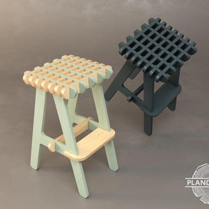 NETWO Bar Stool | Customizable | Digital Item not Physcial |  Bar Stool  | CNC File | Dxf Dwg File | DIY Furniture Plan