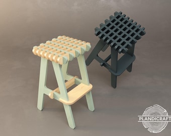 NETWO Bar Stool | Customizable | Digital Item not Physcial |  Bar Stool  | CNC File | Dxf Dwg File | DIY Furniture Plan