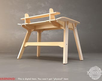 NEWING Desk | Digital Item | Office Table | Customizable  | CNC File | Dxf - Dwg - STL File