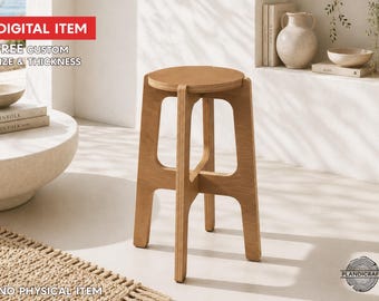 KLAS Stool | Customizable | Decorative | CNC File | Dxf Dwg File | DIY Furniture Plan