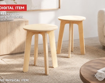 DIGITAL Cnc File: Plus Stool  | Side Table | Plant Base (Customizable)
