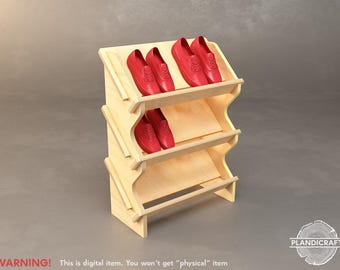 Digital CNC File: RCKIE Shoe Rack | Shoe Storage | Entrywat (Customizable)