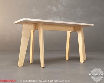 LEYLEK Mid-Century Bench CNC File: Customizable Piano Stool (Digital File, not physical)