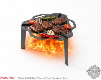 Digital File: JUMJU Detachable Metal Grill | Laser Cut | Flatpack | No need welding (Customizable)