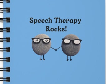 Speech Therapy Rocks Spiral Bound 5x7 Journal, Speech Therapy Notebook, Gift for SLP, Gift for SLPA, Speech Therapy Journal, Speech Notebook