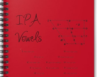IPA Vowels Speech Therapy Spiral Notebook 6x8 Ruled, Speech Therapy Vowel cheat sheet notebook, Speech Therapist IPA Vowel Chart, Vowel gift