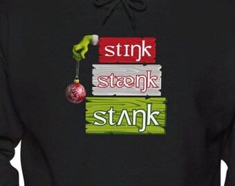 Stink Stank Stunk Grinch in IPA Christmas Speech Therapist Hoodie Pullover Holiday Gift for SLP Grinch Humorous Winter Apparel Speech Therap