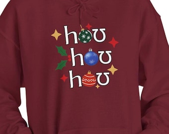 Ho Ho Ho in IPA Christmas Speech Therapist Hoodie Pullover, Holiday Gift for SLP, Cute Humorous Winter Apparel Speech Therapy Hooded Sweater